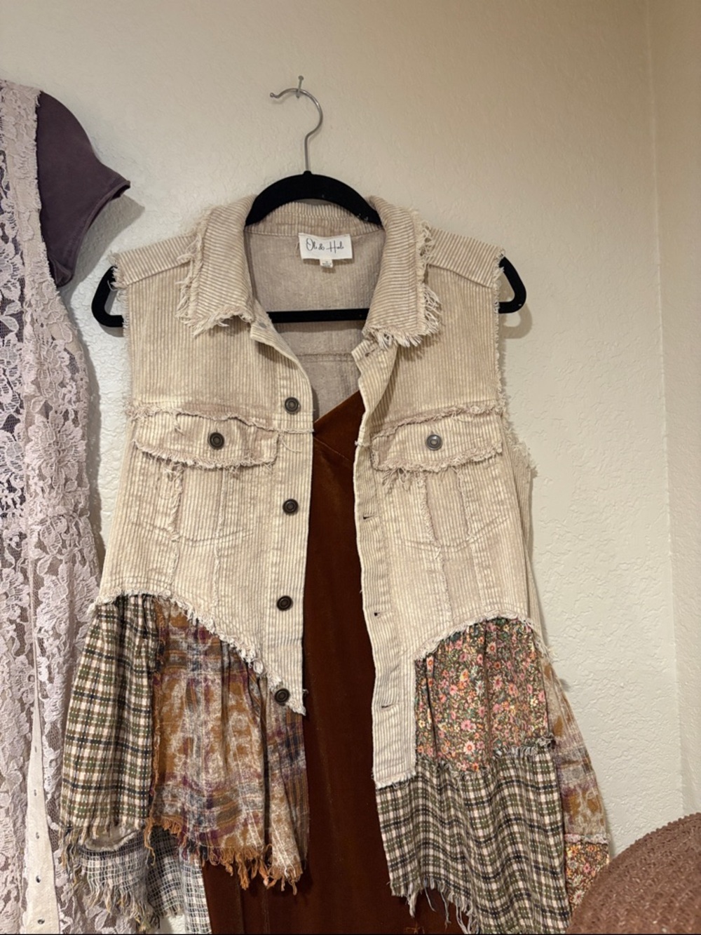 Corduroy Boho Patchwork Duster New! By Oli & Hali